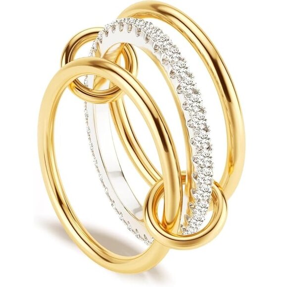 18K Gold Plated Stackable Rings - Picture 1 of 6